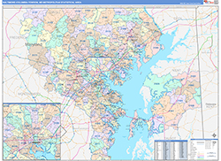 Baltimore-Columbia-Towson Metro Area Wall Map Color Cast Style 2026